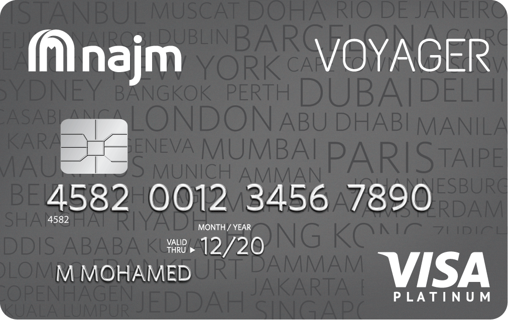 Najm Voyager Platinum Credit Card | Najm Credit Cards